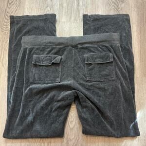 Vintage grey juicy couture low rise flare pocket back tracksuit pants